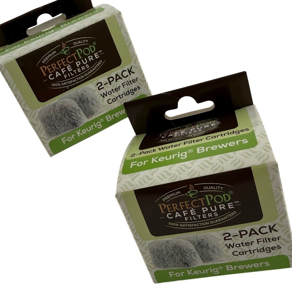 Perfect Pod Cafe Pure Water Filter Cartridges for Keurig 2-Pack Charcoal Coffee